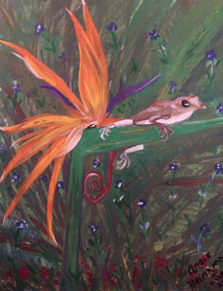 Lizard on Bird of Paradise